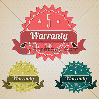 Various flat warranty icons