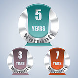 Seven five and three year warranty badges