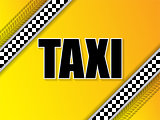 Taxi company advertising with tire tread and metallic elements