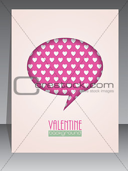 Greeting card with speech bubble for Valentines day