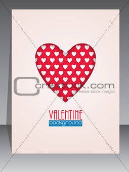 Greeting card with heart shape for Valentines day