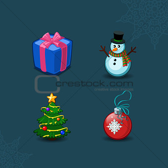 Christmas icons collection. Vector illustration.
