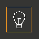 Simple stylish pixel icon bulb. Vector design