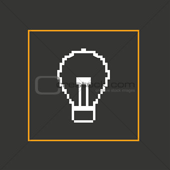 Simple stylish pixel icon bulb. Vector design