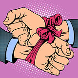 Hand tied ribbon