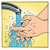 Hand hygiene wash under water