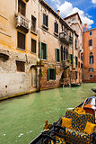 Canal and Gondola in Venice - Italy
