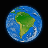 South America on planet Earth