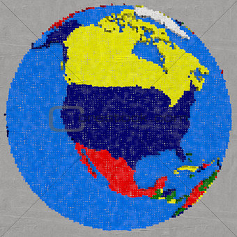 Drawing of north America on Earth