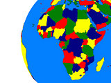 African continent on political globe
