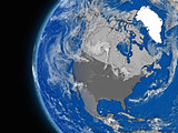 north american continent on political globe