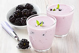 Yogurt with sweet dewberry
