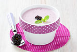 Yogurt with sweet dewberry