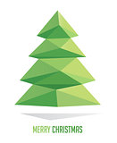 Christmas tree made with triangles isolated on a white backgrounds, vector illustration