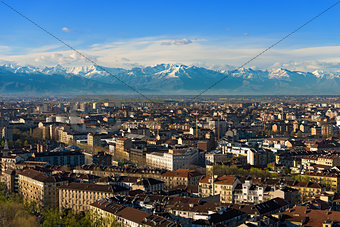 Aerial view of Turin - Piedmont Italy