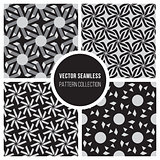 Vector Seamless Black and White Pattern Collection