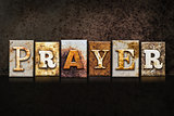 Prayer Letterpress Concept on Dark Background