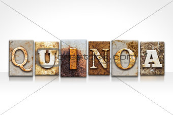 Quinoa Letterpress Concept Isolated on White