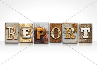Report Letterpress Concept Isolated on White