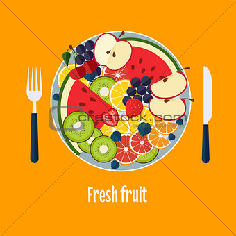 Salad From Fruit and Berries