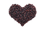 Currants in a heart shape