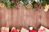 Christmas wooden background