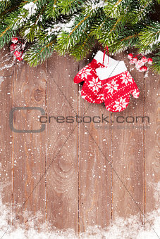 Christmas background with tree and snow