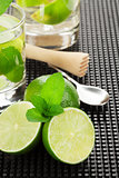 Mojito cocktail and ingredients