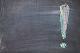 Colorful chalk exclamation mark on blackboard background