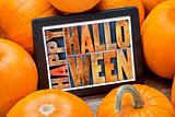Happy Halloween on tablet