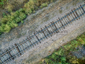 railroad tracks aerial view