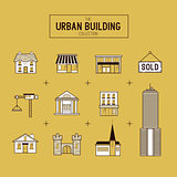 Urban building Vector Icon Set