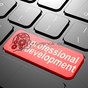 Keyboard with professional development text