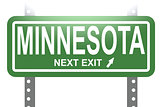 Minnesota green sign board isolated