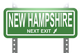 New Hampshire green sign board isolated 