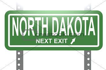 North Dakota green sign board isolated 