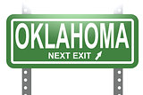 Oklahoma green sign board isolated