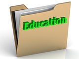 Education - bright green letters on a folder 