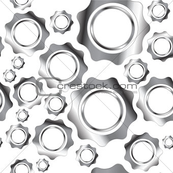 Metal gears abstract seamless vector background