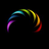 Colorful rainbow abstract logo on black background