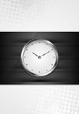 Silver wall clock on black stripes