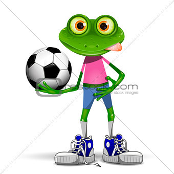 Frog soccer player