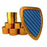 shield with dollar sign, excellent 3d illustration