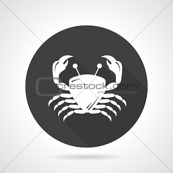 Crab black round vector icon