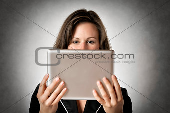 Business woman tablet computer