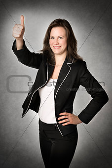 Business woman thumb up