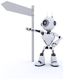 Robot with road sign