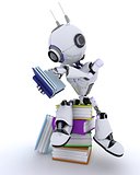 Robot with Stack of books