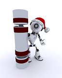 Robot with a christmas cracker