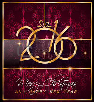 2016 Happy New Year Background for your Christmas dinner invitations